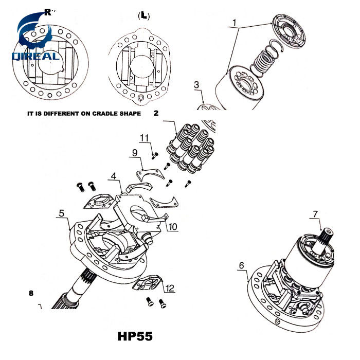 HPV55 HYDRAULIC PUMP PARTS FOR KOMATSU PC100-5 PC120-5